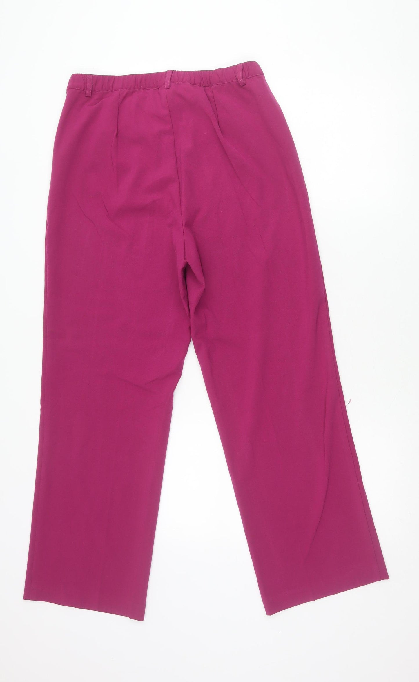 Damart Womens Purple Size 12 Straight Leg Elastic Waist Trousers
