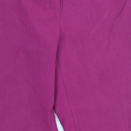 Damart Womens Purple Size 12 Straight Leg Elastic Waist Trousers