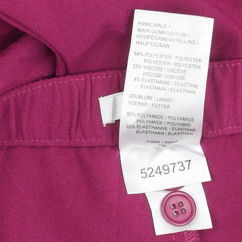 Damart Womens Purple Size 12 Straight Leg Elastic Waist Trousers