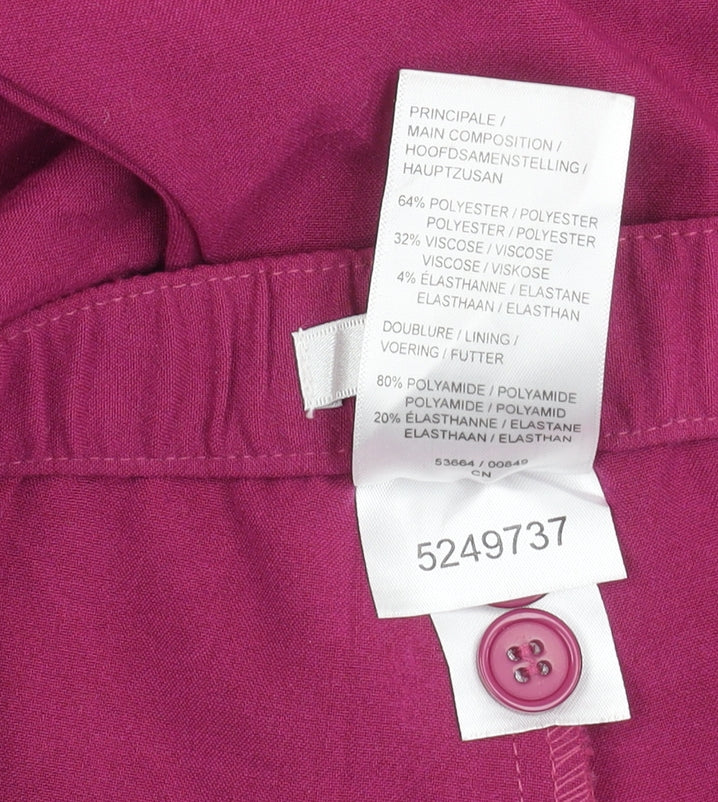 Damart Womens Purple Size 12 Straight Leg Elastic Waist Trousers