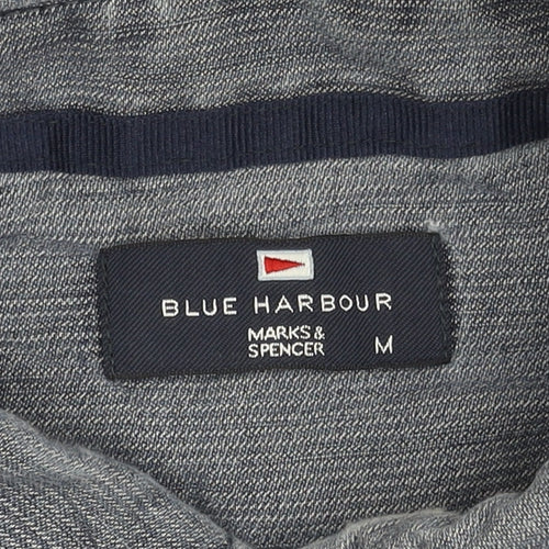 Marks and Spencer Blue Harbour Men's Blue M 38-40" Denim Cotton Button-Up Shirt