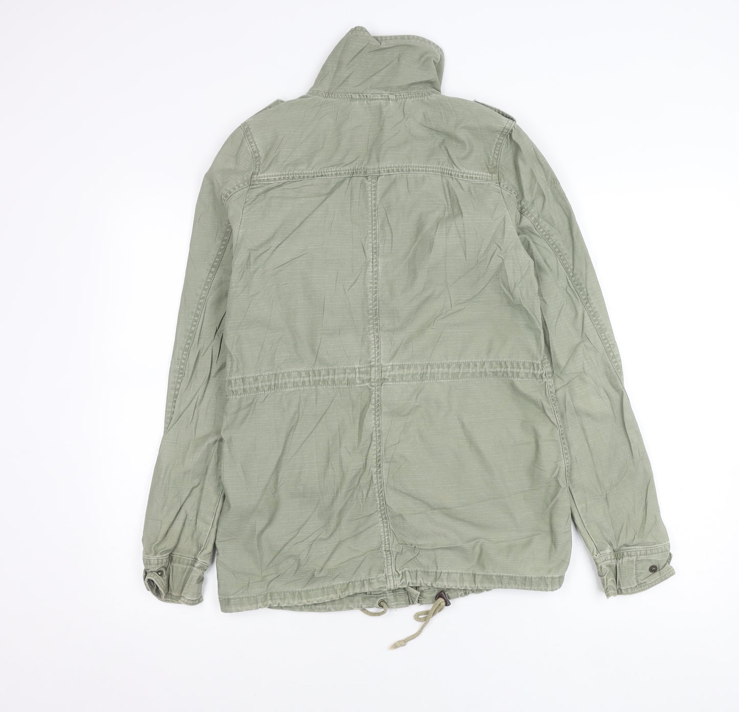 H&M Divided Women’s Green Military Jacket Size 6 Cotton Full Zip
