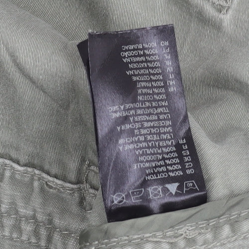 H&M Divided Women’s Green Military Jacket Size 6 Cotton Full Zip