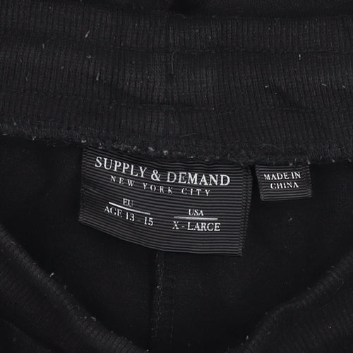 Supply & Demand Teens Black Jogger Trousers XL Cotton Blend