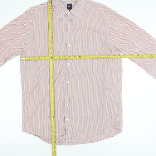 Gap Men’s Red Striped Cotton Button-Up Shirt Size M Regular Fit