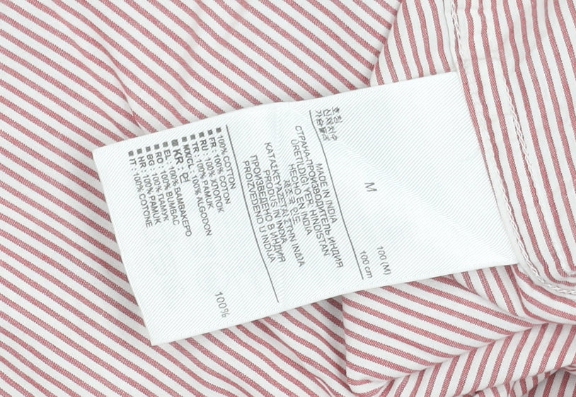 Gap Men’s Red Striped Cotton Button-Up Shirt Size M Regular Fit