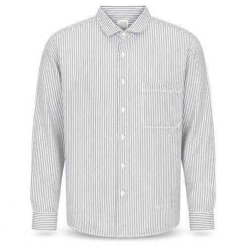Zara Men’s White Striped Cotton Long Sleeve Regular Fit Shirt XL