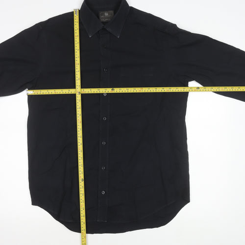 Marks and Spencer Men’s Black Regular Fit 16.5 Long Sleeve Cotton Shirt