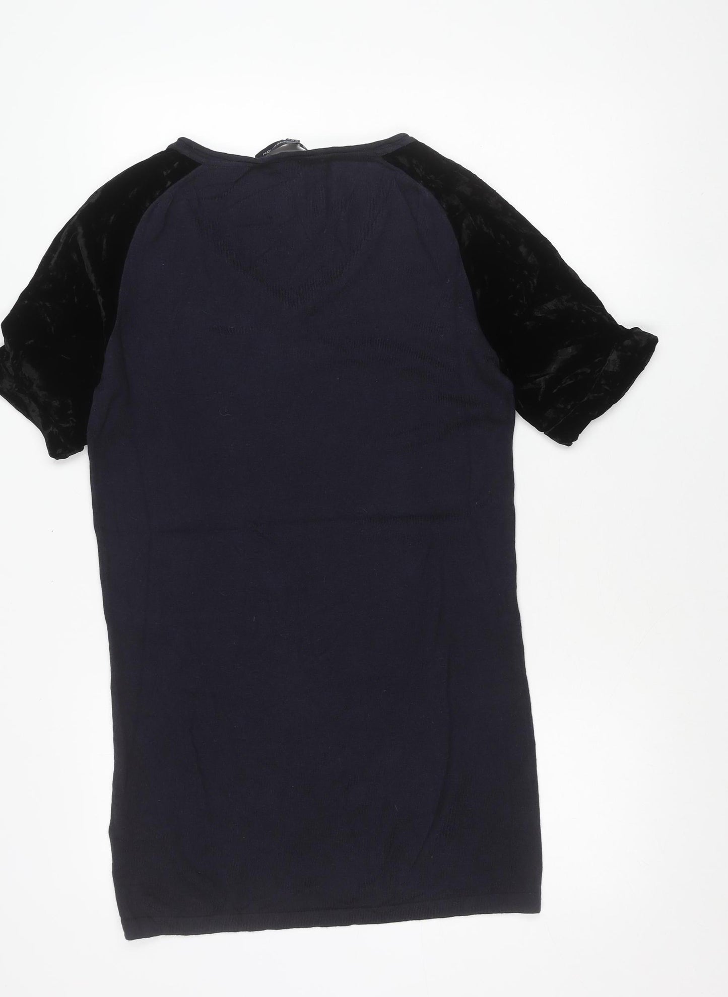 French Connection Womens Black Size 8 Viscose V-Neck Short Sleeve T-Shirt