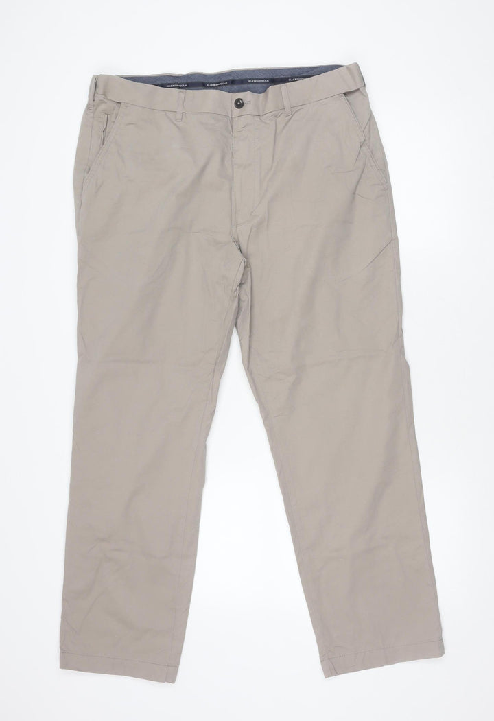 Marks and Spencer Blue Harbour Beige Chino Trousers Unisex Adults Size 20 Regular Straight Leg