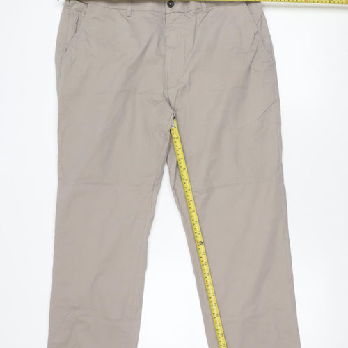Marks and Spencer Blue Harbour Beige Chino Trousers Unisex Adults Size 20 Regular Straight Leg