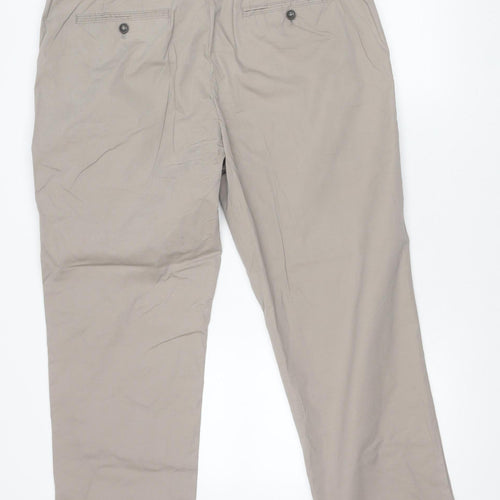 Marks and Spencer Blue Harbour Beige Chino Trousers Unisex Adults Size 20 Regular Straight Leg