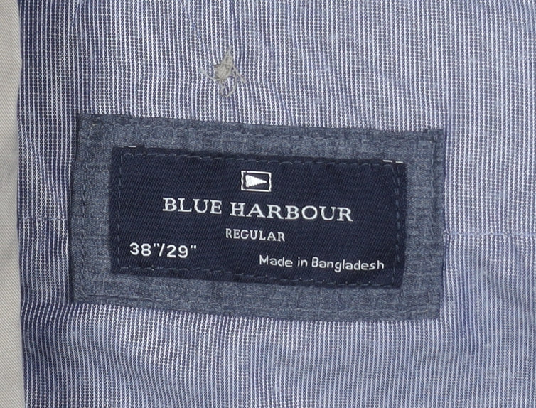 Marks and Spencer Blue Harbour Beige Chino Trousers Unisex Adults Size 20 Regular Straight Leg