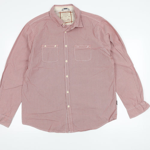 St George by Duffer Mens Red Check Long Sleeve Shirt Size L