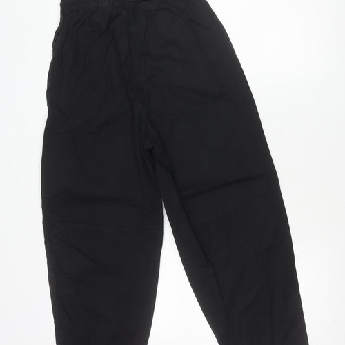 H&M Girls Black Jogger Trousers Size 6 Cotton Elastic Waist Casual