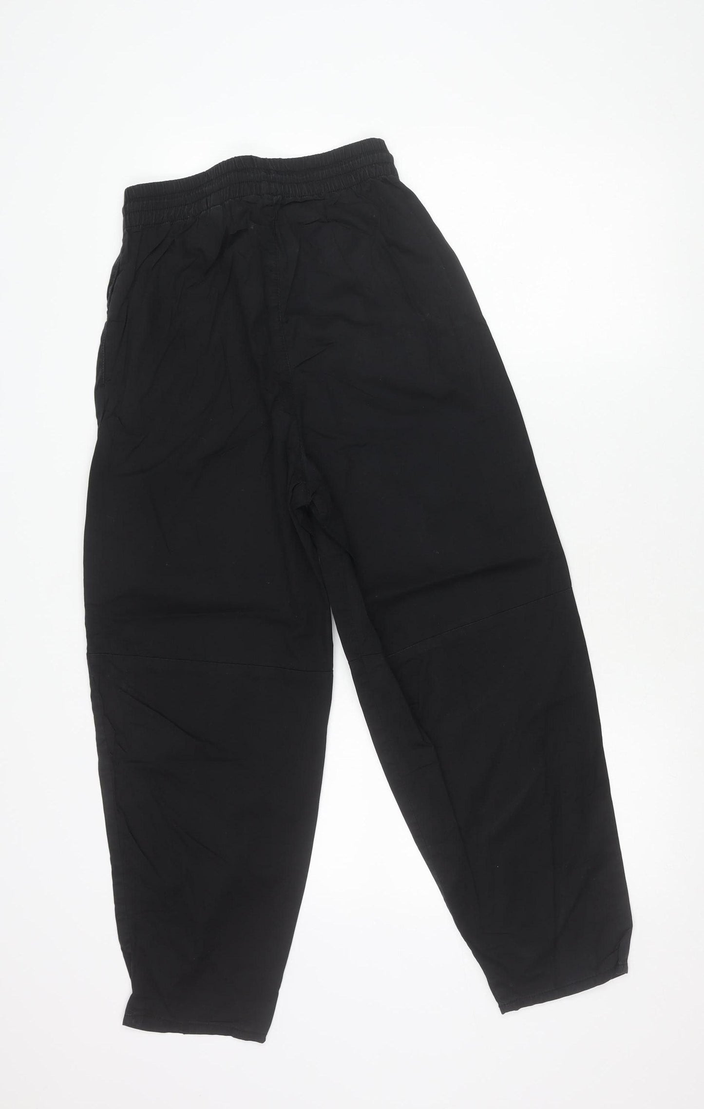 H&M Girls Black Jogger Trousers Size 6 Cotton Elastic Waist Casual