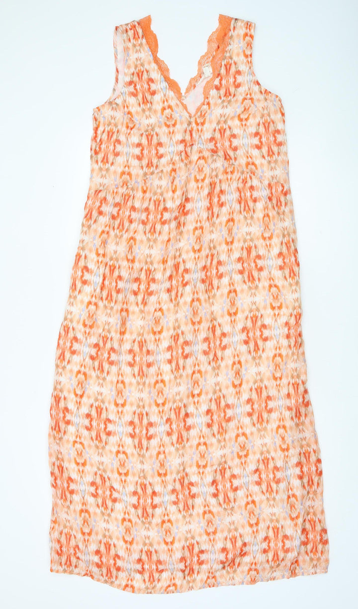 Marks and Spencer Per Una Women’s Orange Shift Dress Size 8 Boho Summer
