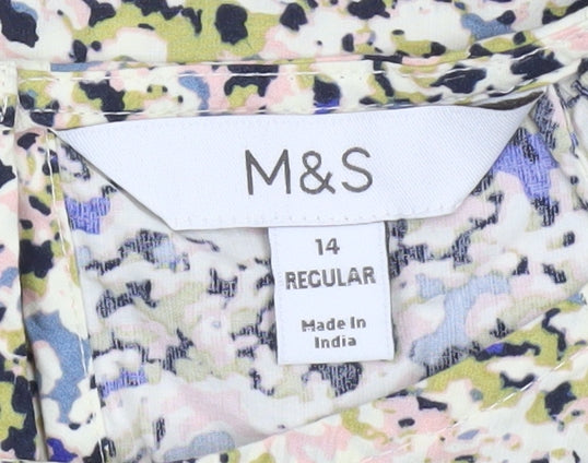 Marks and Spencer Womens Multicoloured Floral Tunic Blouse Size 14