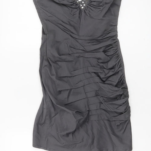 Lipsy Women’s Grey Strapless Bodycon Party Dress Size 8