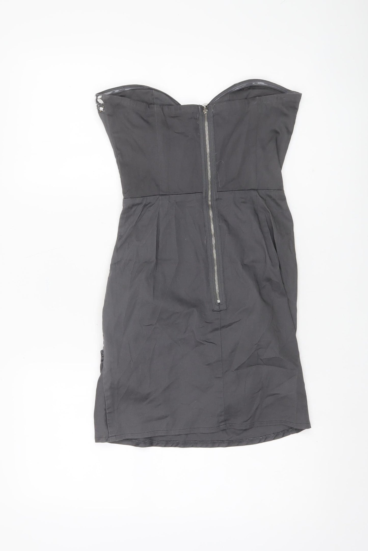 Lipsy Women’s Grey Strapless Bodycon Party Dress Size 8