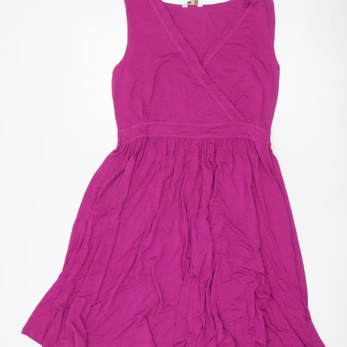 Cotton Traders Womens Pink Size 14 Wrap Dress Sleeveless Casual