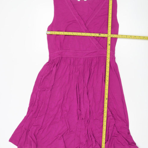 Cotton Traders Womens Pink Size 14 Wrap Dress Sleeveless Casual