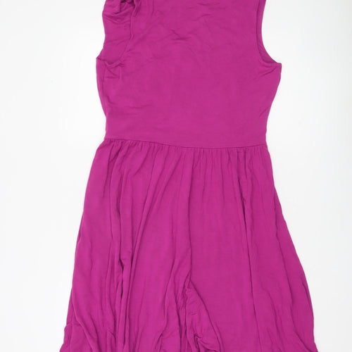 Cotton Traders Womens Pink Size 14 Wrap Dress Sleeveless Casual