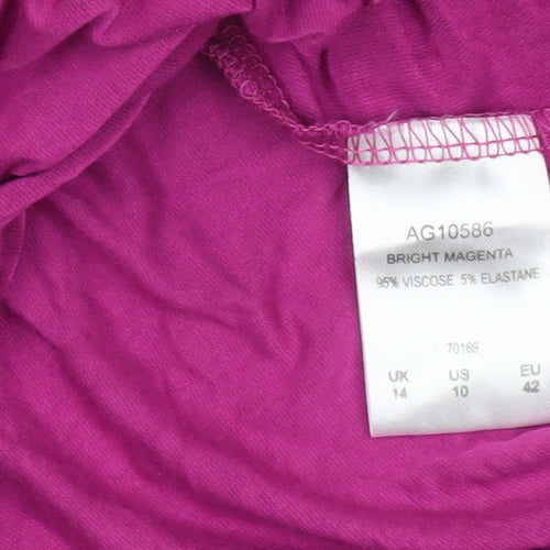 Cotton Traders Womens Pink Size 14 Wrap Dress Sleeveless Casual