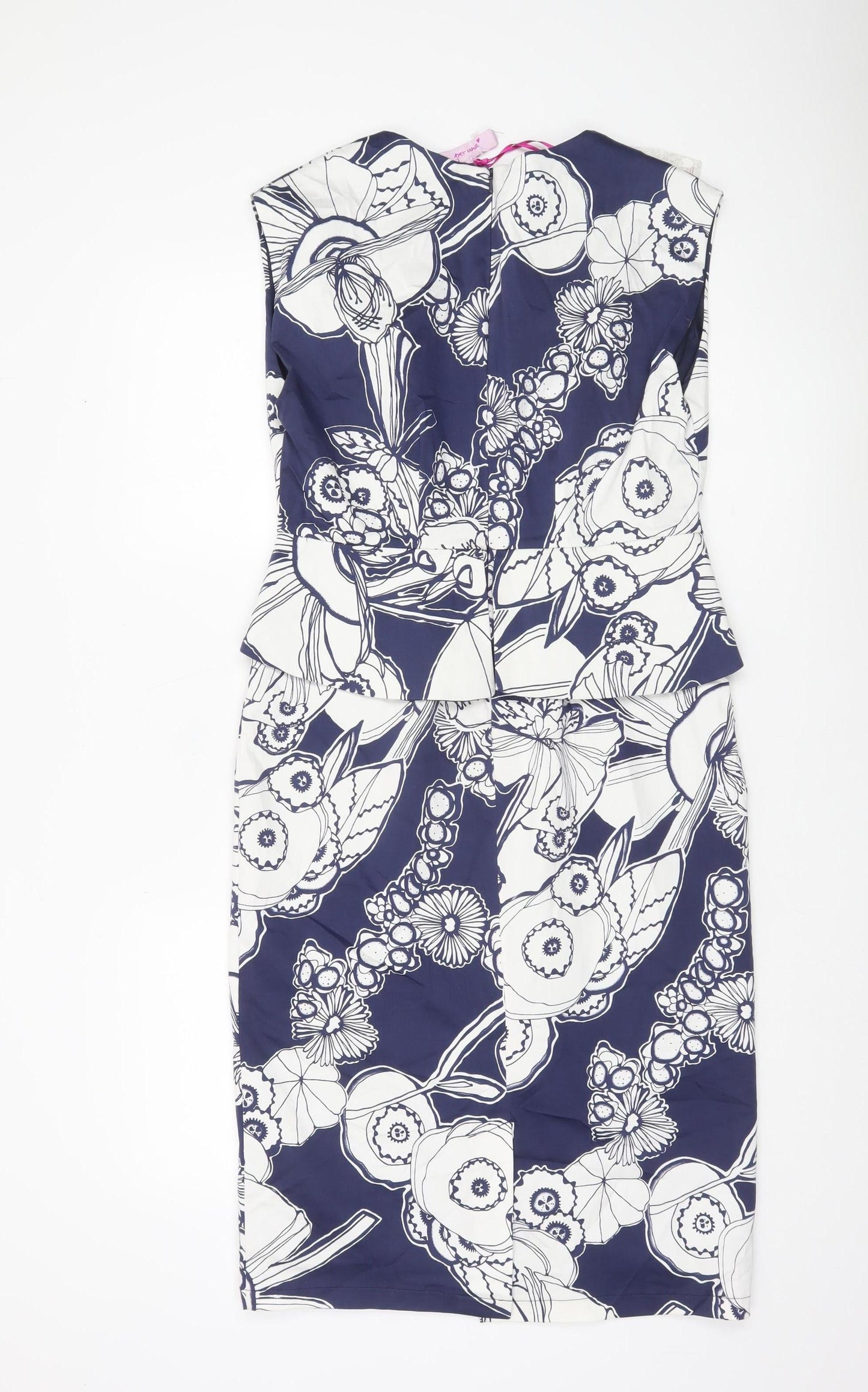 Marks and Spencer Women Blue Floral Sheath Dress Size 12