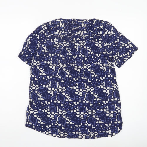 Fat Face Womens Blue Patterned Tunic Blouse Size 12 Viscose