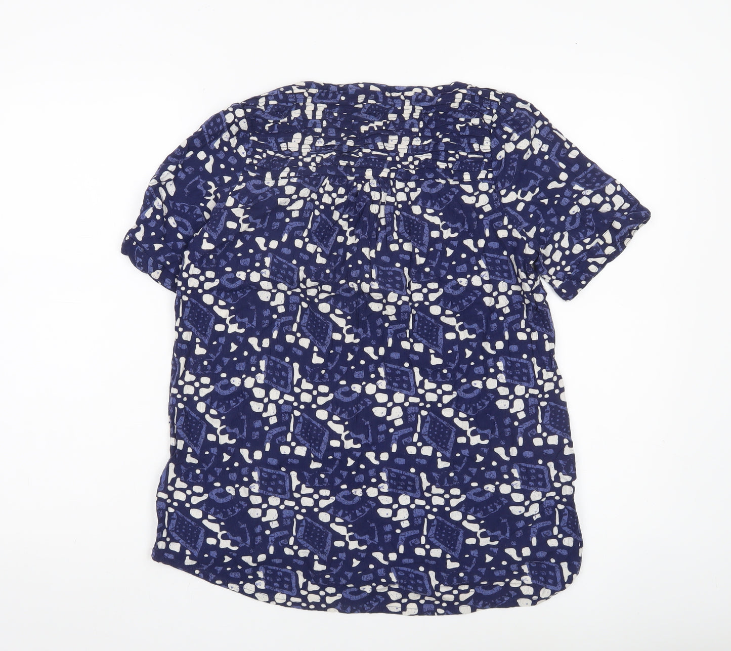 Fat Face Womens Blue Patterned Tunic Blouse Size 12 Viscose