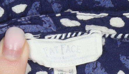 Fat Face Womens Blue Patterned Tunic Blouse Size 12 Viscose