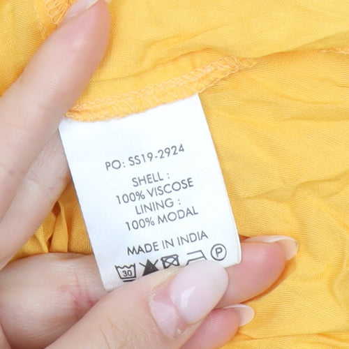 Hush Womens Yellow Embroidered Camisole Spaghetti Strap Tank Top Size 8