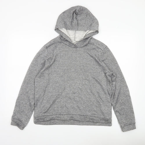 H&M Girls Grey Glitter Pullover Hoodie Size 12 Years Cotton Blend