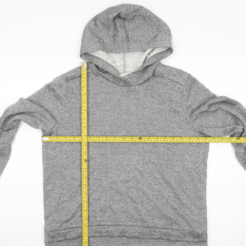 H&M Girls Grey Glitter Pullover Hoodie Size 12 Years Cotton Blend