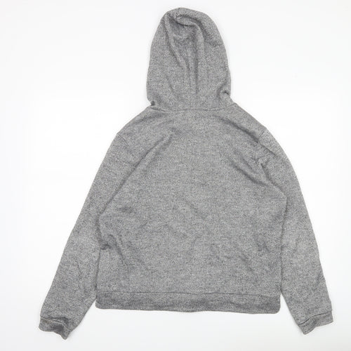 H&M Girls Grey Glitter Pullover Hoodie Size 12 Years Cotton Blend