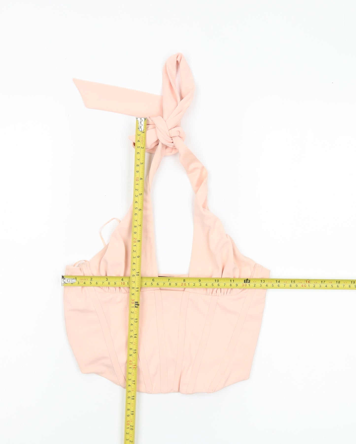Zara Women Pink Halter Cropped Tank Top Size 12 Polyester