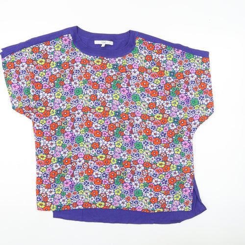 Next Women’s Multicoloured Floral T-Shirt Size 12 Modal Blend