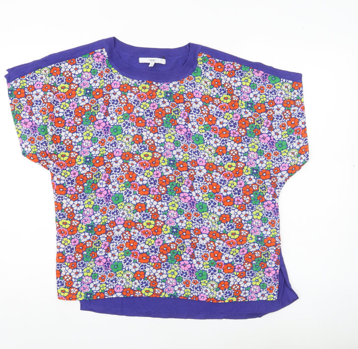Next Women’s Multicoloured Floral T-Shirt Size 12 Modal Blend