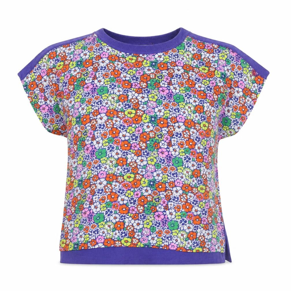 Front view of Next Women’s Multicoloured Floral T-Shirt, size UK 12, Modal Blend