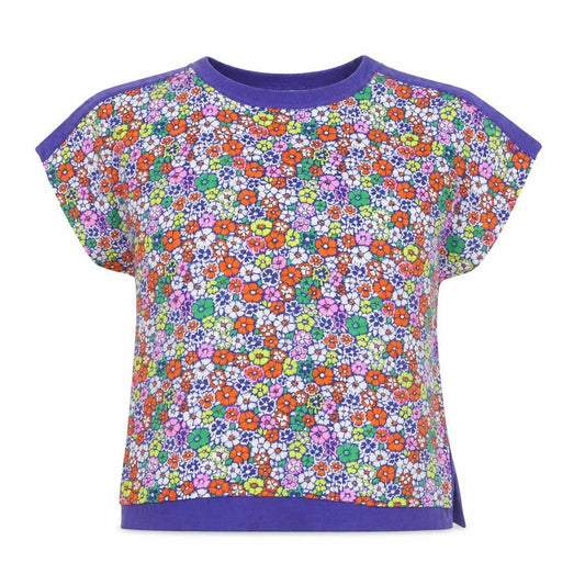 Front view of Next Women’s Multicoloured Floral T-Shirt, size UK 12, Modal Blend