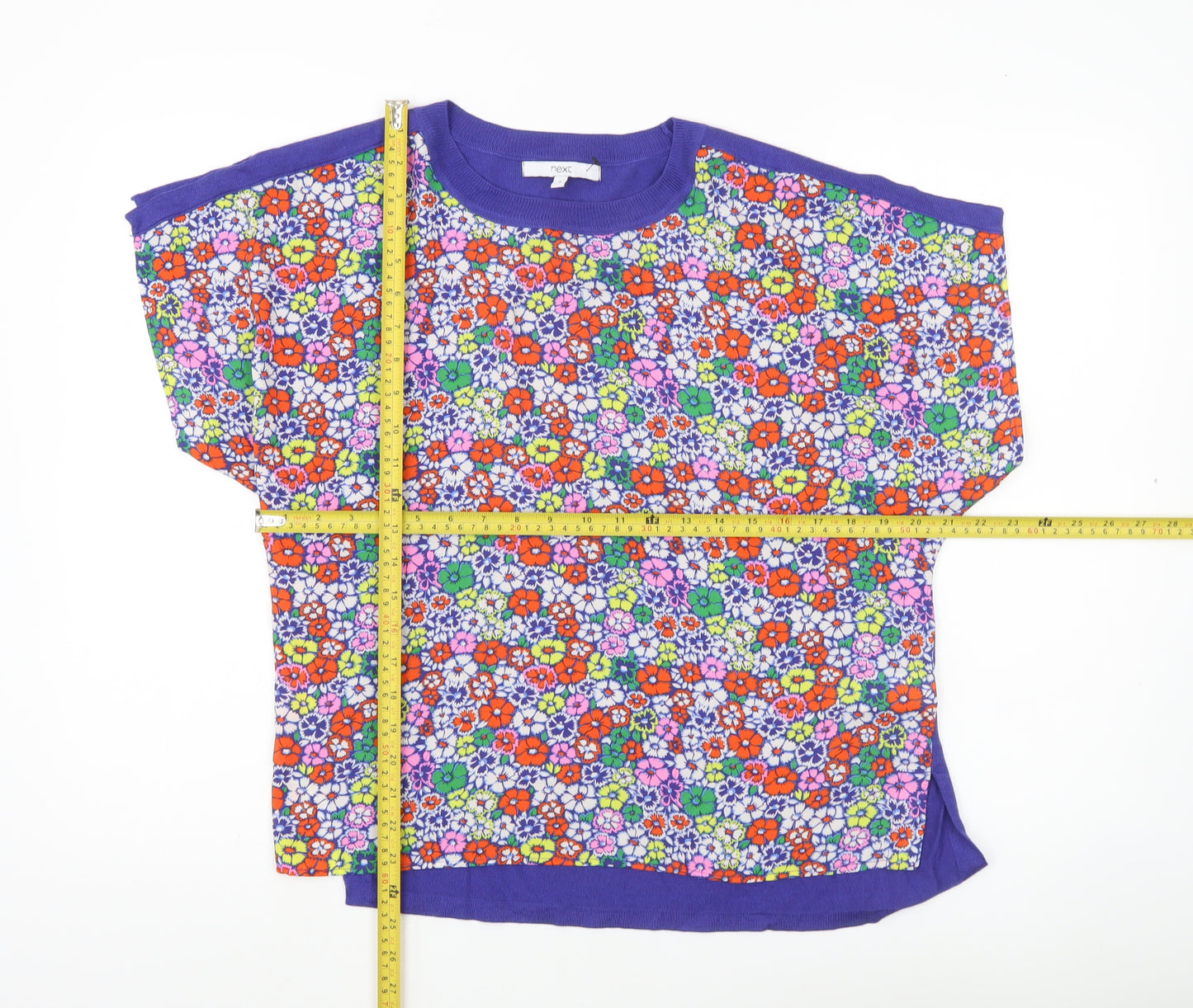 Next Women’s Multicoloured Floral T-Shirt Size 12 Modal Blend
