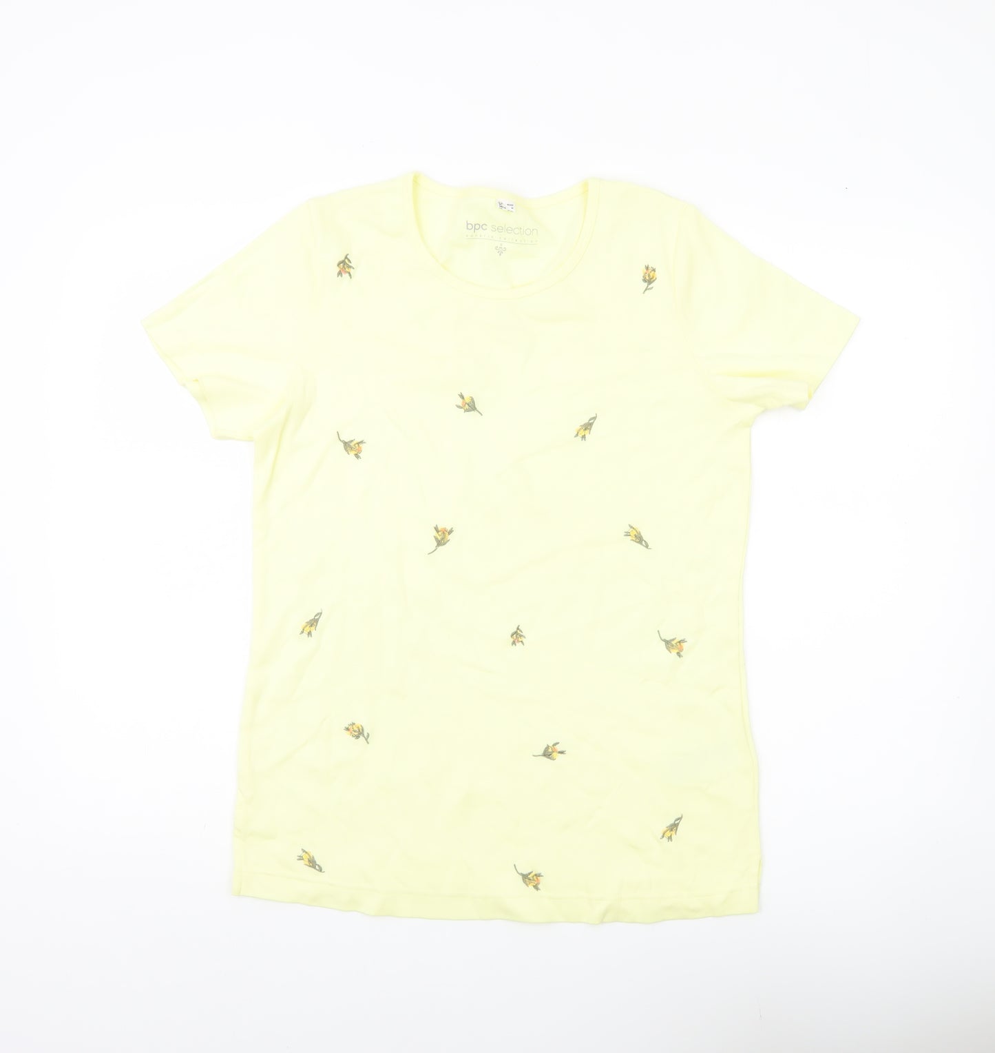 bpc Selection Women’s Yellow Floral Cotton T-Shirt Size 14