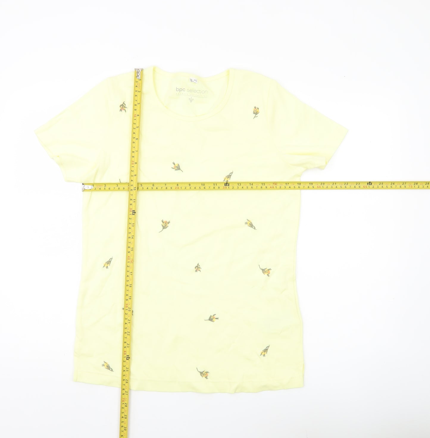 bpc Selection Women’s Yellow Floral Cotton T-Shirt Size 14