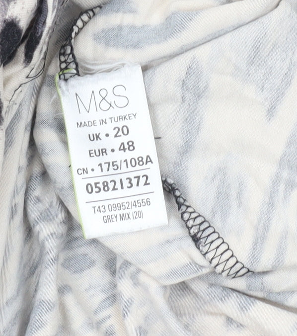 Marks and Spencer Women’s Multicoloured Animal Print Tunic Blouse UK 20