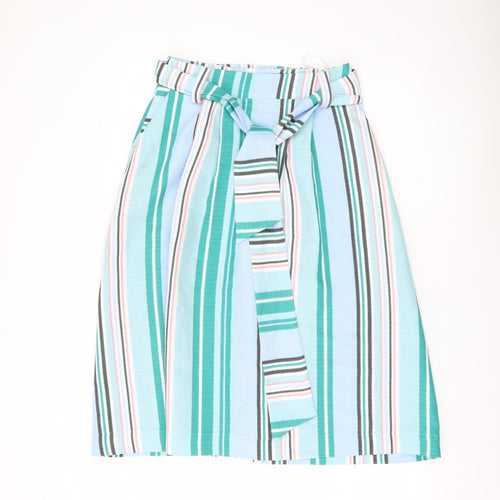 Oasis Women’s Multicoloured Stripe A-Line Knee Length Skirt Size 8