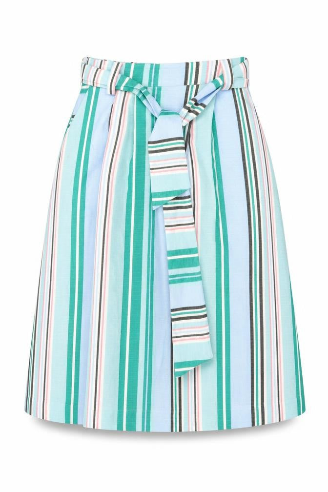 Oasis Women’s Multicoloured Stripe A-Line Knee Length Skirt Size 8