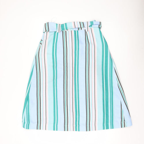 Oasis Women’s Multicoloured Stripe A-Line Knee Length Skirt Size 8