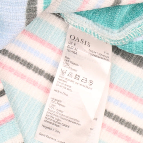 Oasis Women’s Multicoloured Stripe A-Line Knee Length Skirt Size 8