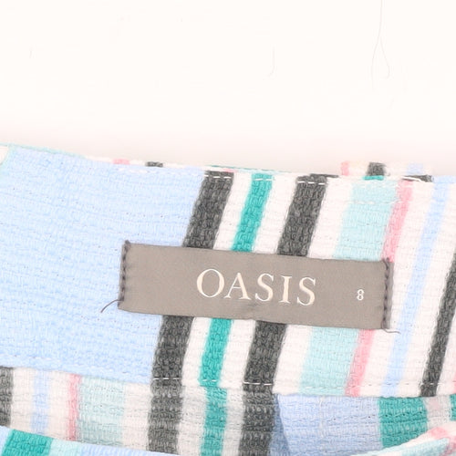 Oasis Women’s Multicoloured Stripe A-Line Knee Length Skirt Size 8